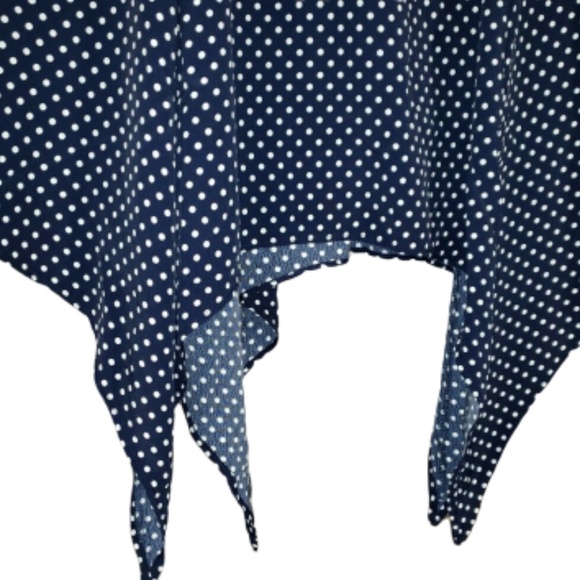 ELLE Blue Polka Dot Handkerchief Hem Retro Skirt Small NWT - Picture 4 of 8